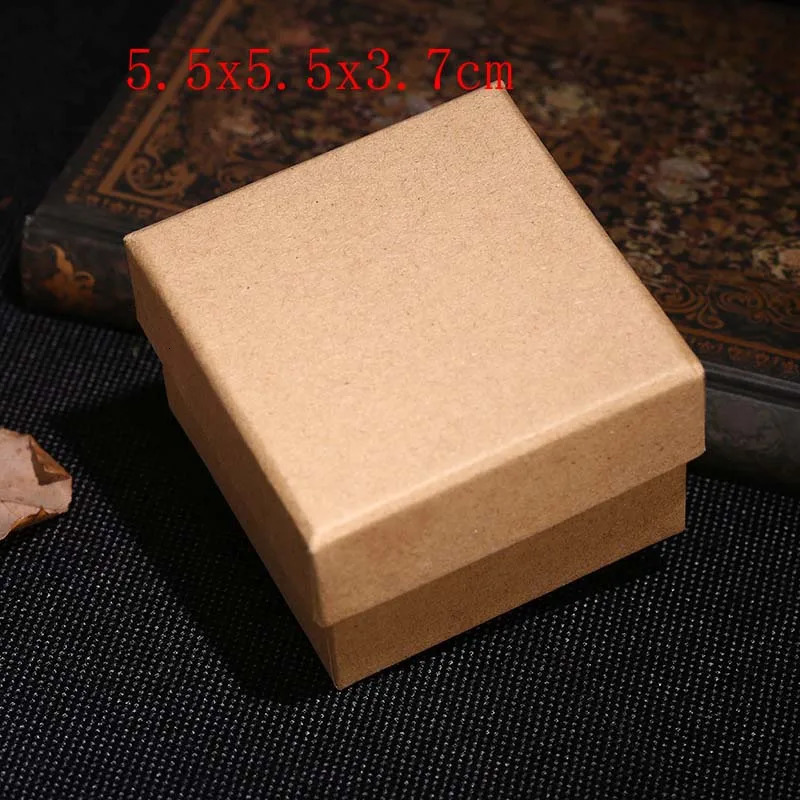 20Pcs/Lot Brown Kraft Paper Jewelry Boxes Gift Package Boxes Organizer Charms Ring Watch Earring Jewelry Box Wholesale 240124