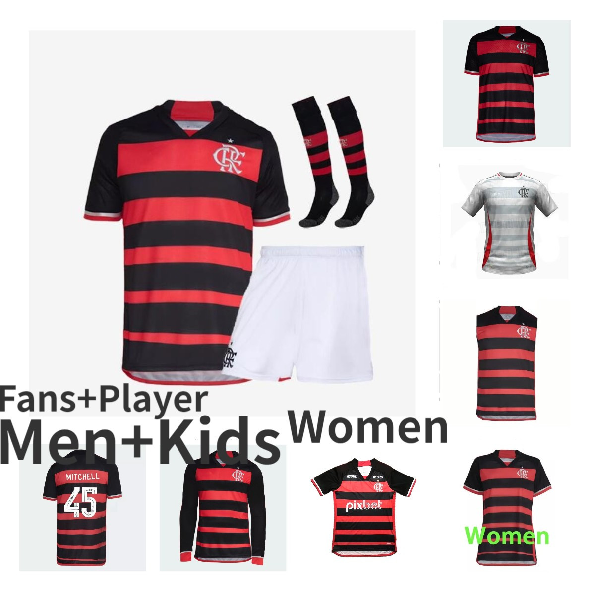 Flamengo soccer jerseys 2024 2025 VIDAL DE ARRASCAETA GABI football shirt PEDRO B.HENRIQUE E.RIBEIRO camisa player version 24/25 PEDRO Outubro Rosa pink DAVID GABI top