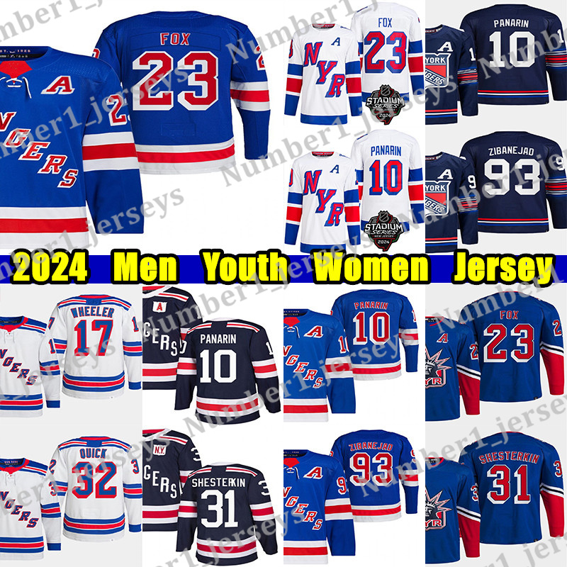 #23 Adam Fox Stadium Series hockey jersey #10 Artemi Panarin Igor Shesterkin Jacob Trouba Matt Rempe Vincent Trocheck Quick Chris Kreider Mika Zibanejad jerseys