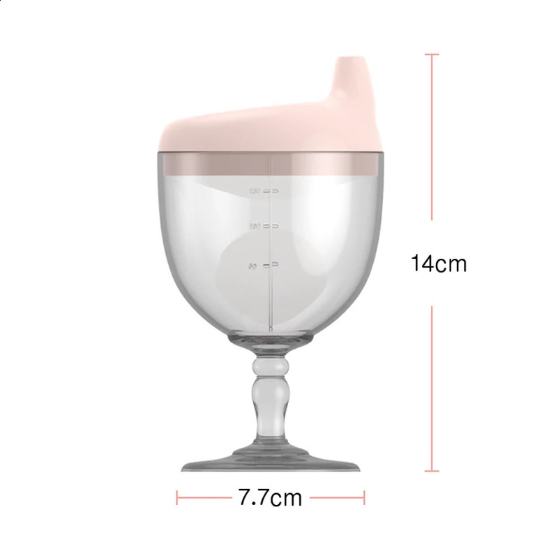 150ml Baby Infant Learning Drinking Bottles Creative Wine Glass Shaped Kids Toldder Nursing Bottle Feeding Goblet Duckbill Cup 240130