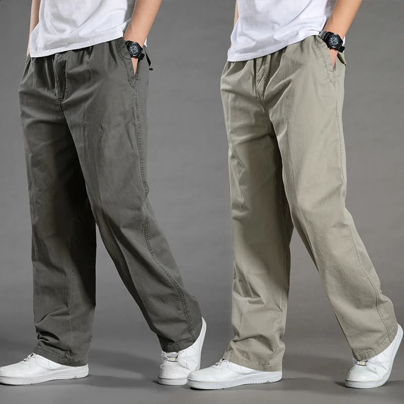 Men's Cargo Pants Summer Spring Cotton Work Wear In Large Size 6XL Casual Climbing Joggers Sweatpants Hombre Autumn Trousers 240126