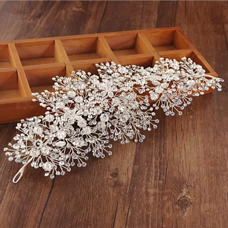 Gold Silver Crown Sparkling Shine Wedding Hair Accessories Rehinestones Pearls Bridal Crowns Bridal Hair Accessories for Women for African Black Women