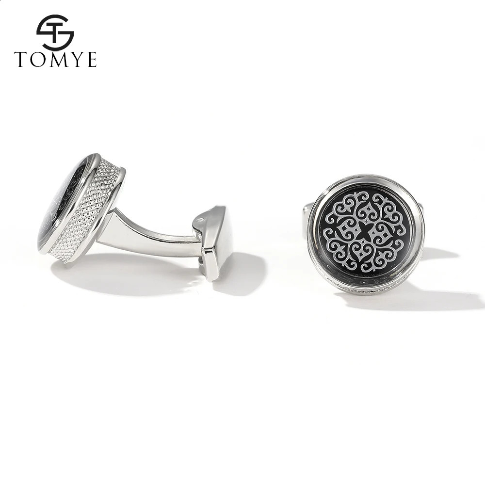 Cufflinks for Men TOMYE XK20S078 High Quality Round Fashion Pattern Buttons Wedding Gifts Casual Business Dress Shirt Cuff Links 240124