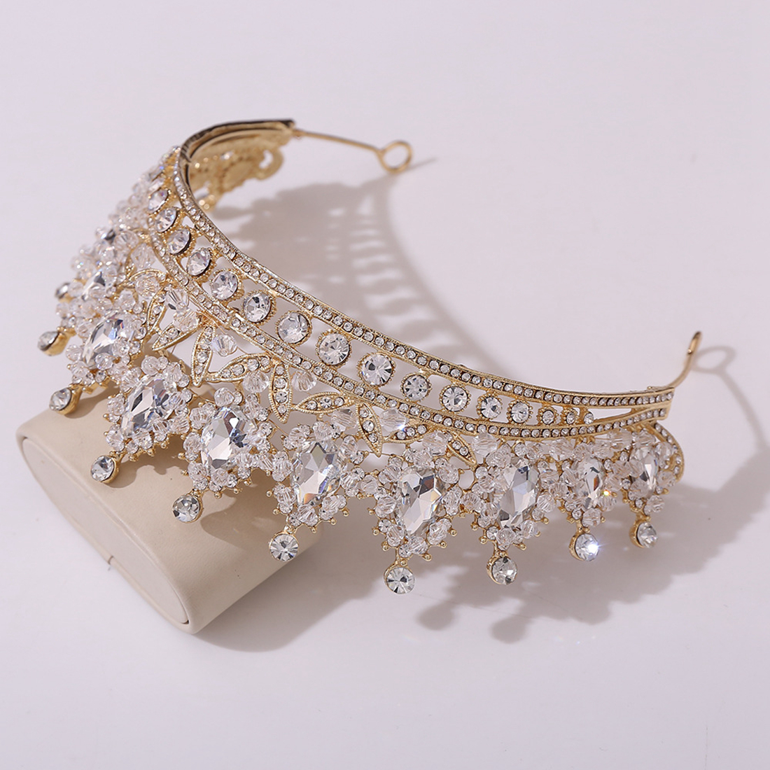 Gold Silver Crown Sparkling Shine Wedding Hair Accessories Rehinestones Pearls Bridal Crowns Bridal Hair Accessories for Women for African Black Women