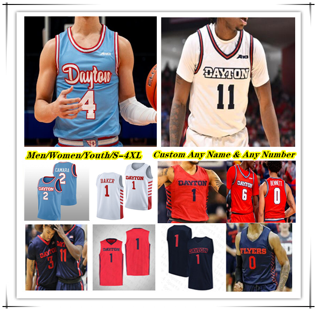 Ncaa College Dayton UD Basketball Jerseys DaRon Holmes II Nate Santos Koby Brea Elvis Javon Bennett Enoch Cheeks Isaac Jack Obi Toppin Zimi Nwokeji 4XL