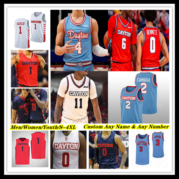 Custom Ncaa Dayton FLYER College Basketball Jersey DaRon Holmes II Nate Santos Koby Brea Elvis Javon Bennett Enoch Cheeks Isaac Jack Obi Toppin Zimi Nwokeji 4XL
