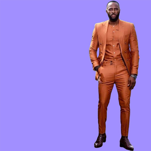 Orange Suit Peaked Lapel Men039s Blazer Suits 2 Pieces Tuxedos Wedding Party Wear Custom Made Slim Fit Man Business Suit