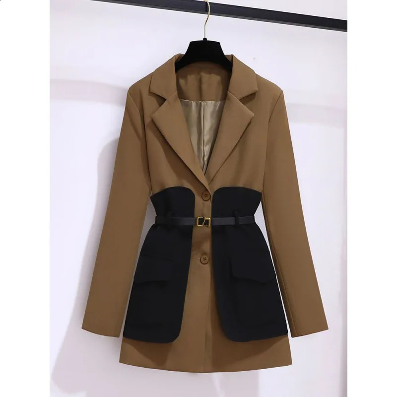 Women's Autumn Winter Casual Blazers Jacket Matching Set Korean Elegant Midi Suit Coat Pants Two Piece Female Clothing Suits 240118