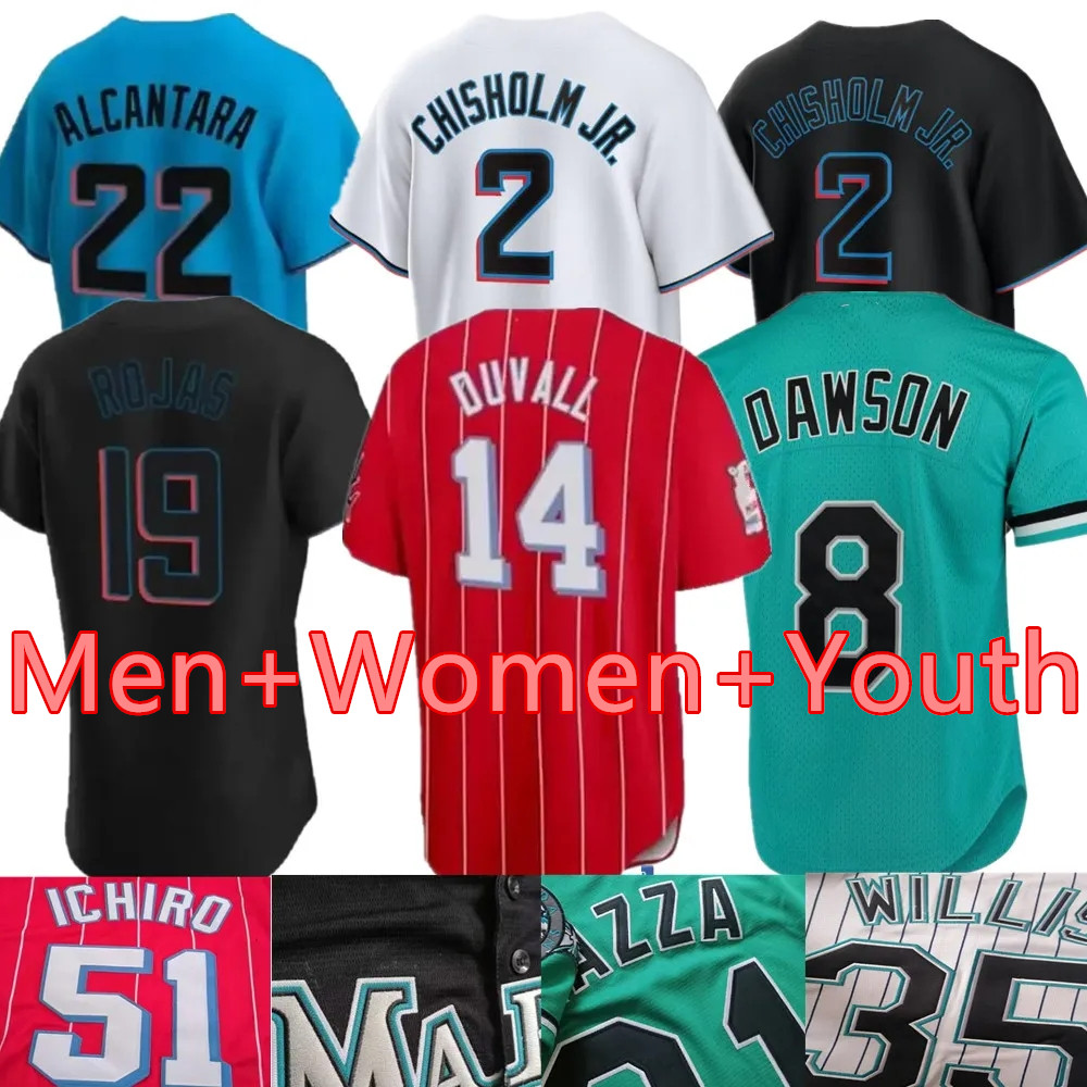 2024 Custom S-4XL Jersey 8 Andre Dawson 2 Jazz Chisholm Jr. Baseball Jersey 22 Sandy Alcantara Miguel Rojas 16 Jose Fernandez 12 Jorge Soler 5 Jon Berti 15 Brian Anderson