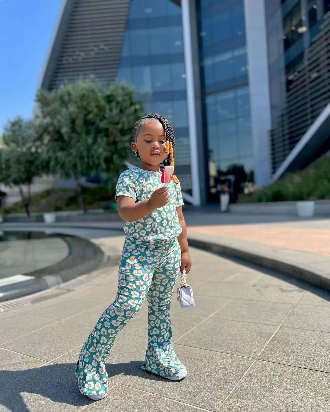 Summer Girls Clothes Sets Kids Sport Clothing For Baby Girl Flare Pants Short Sleeved Children 2 3 4 5 6 7 8 Years 240131