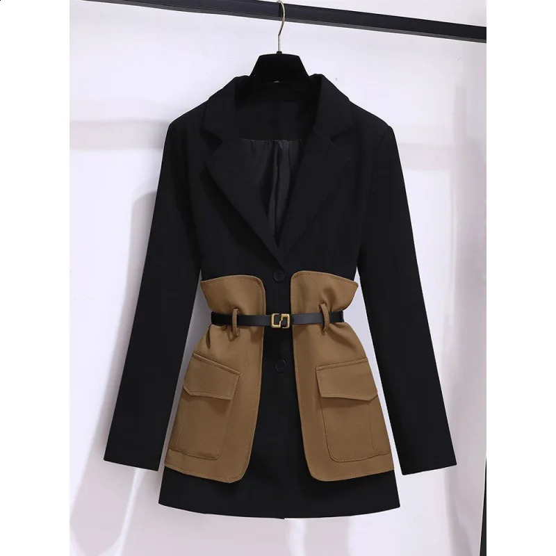 Women's Autumn Winter Casual Blazers Jacket Matching Set Korean Elegant Midi Suit Coat Pants Two Piece Female Clothing Suits 240118