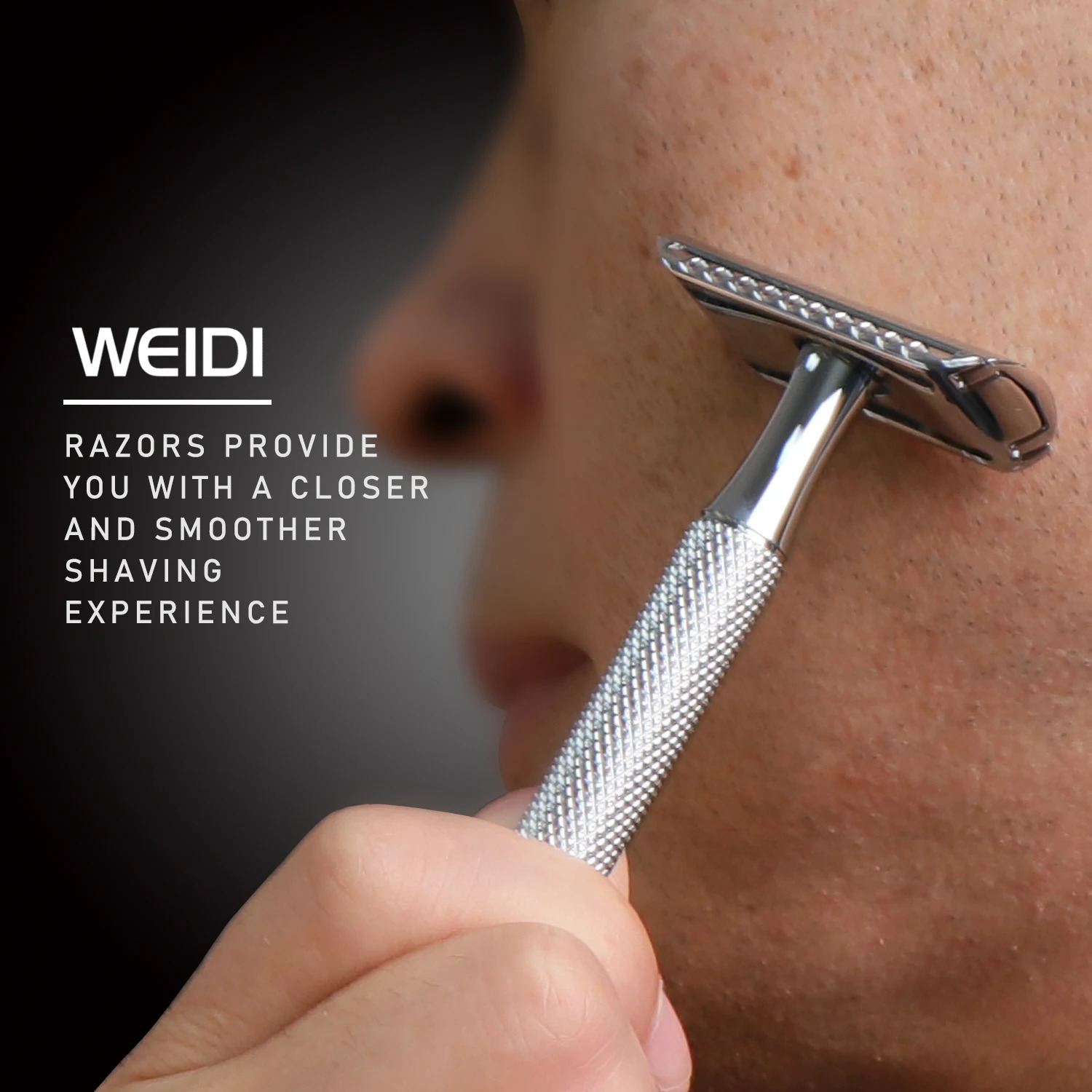 WEIDI 3-Piece Elegant Double Edge Safety Razor Wet Shaving for Men Women with 5 Platinum Blades Silver Rose Gold Black 240127