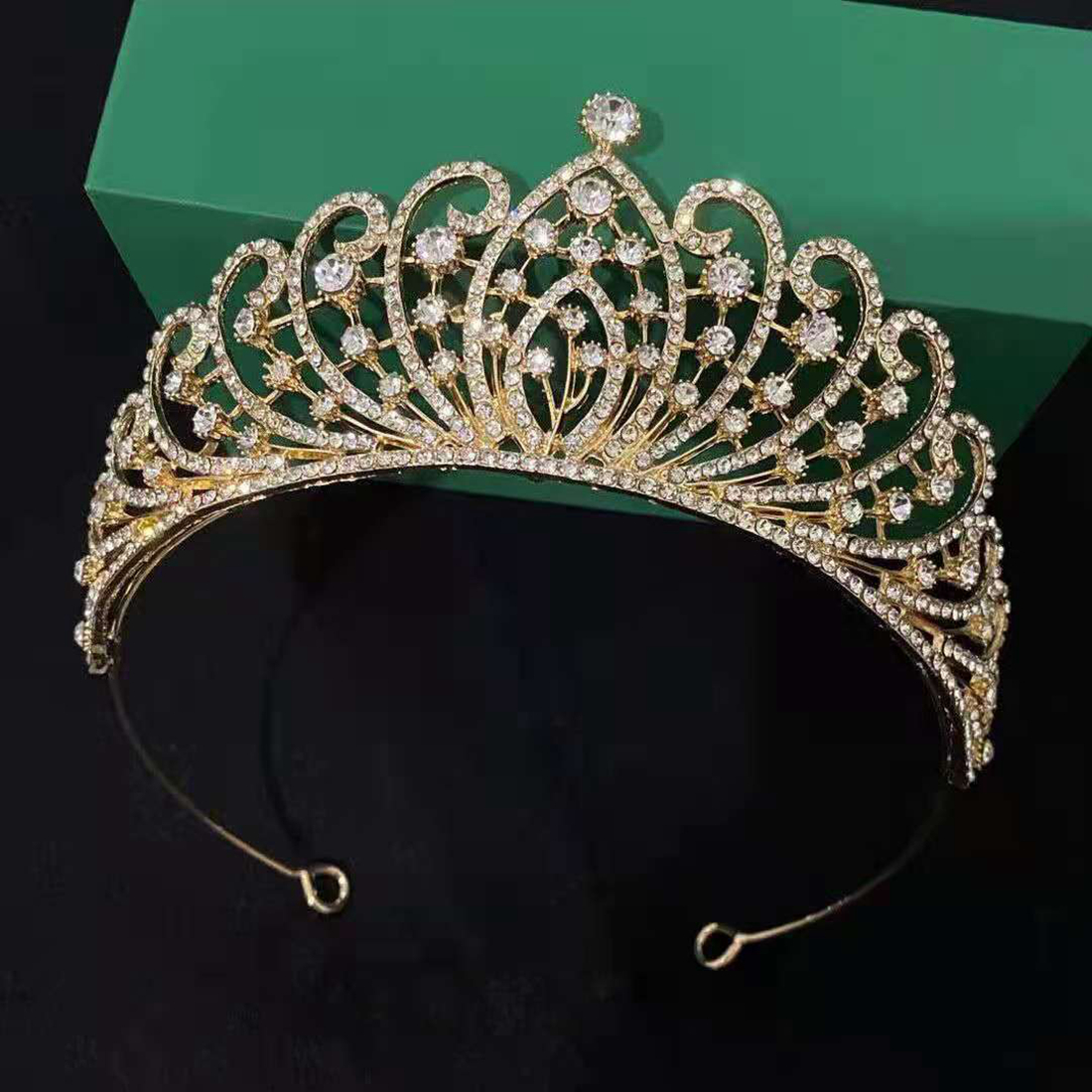 Gold Silver Crown Sparkling Shine Wedding Hair Accessories Rehinestones Pearls Bridal Crowns Bridal Hair Accessories for Women for African Black Women