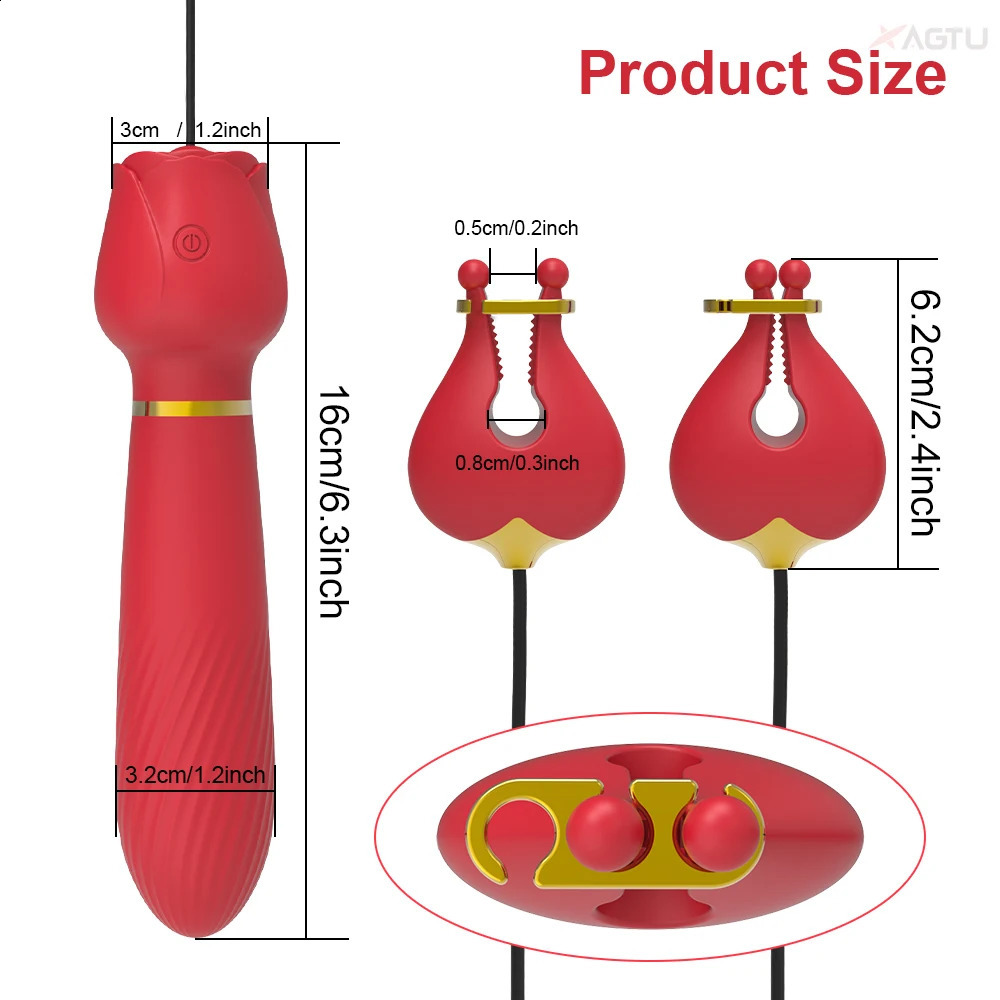 10 Frequency Nipple Clamps Vibrator for Women Clitoral Clip Breast Stimulator G Spot Massager Masturbator Adult Goods Sex Toys 240129