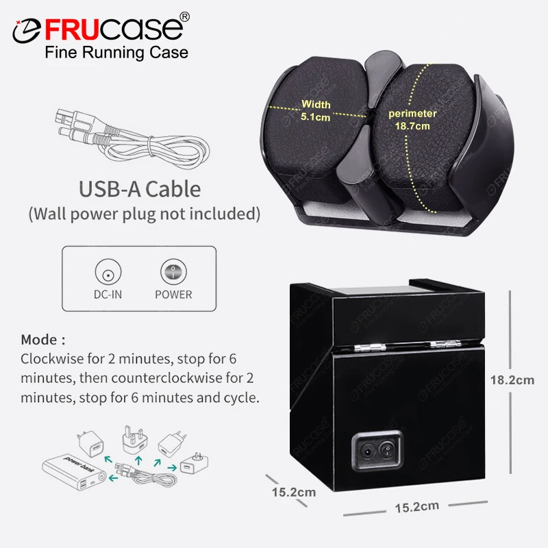 FRUCASE Double Watch Winder For Automatic Watches Watch Box USB Charging 20 with Battery Option 240129