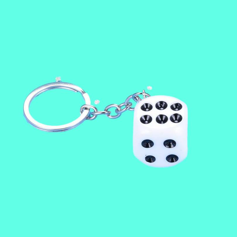 Keychains Cute Colorf Dice Key Chains Rings Resin Keychain Keyfob For Men Women Car Handbags Wallet Accessories Creative Keychains