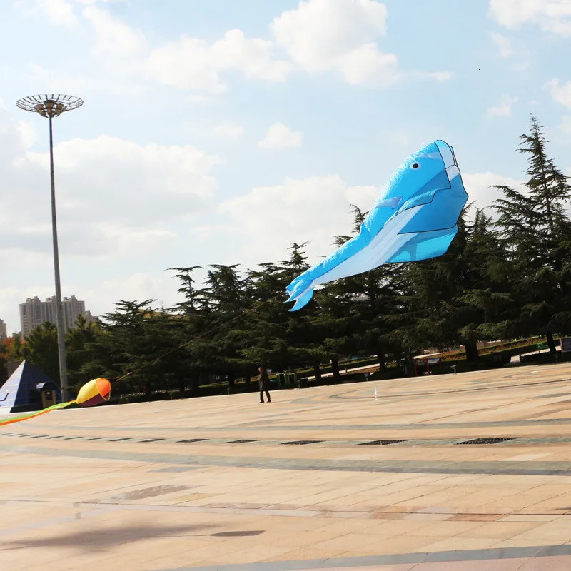 22 Meter 3D Giant Dolphin Whale Shape Flying Kite Parafoil Sports Software Paragliding Beach Outdoor Toys For Adult Kids 240127