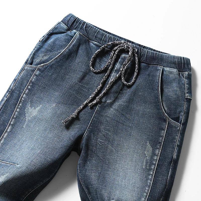 KSTUN Winter Jeans Men Warm Jeans Fleece Thicken Harem Pants Loose Fit Streetwear Stretch Blue Denim Pants Trousers Oversize 42 240124