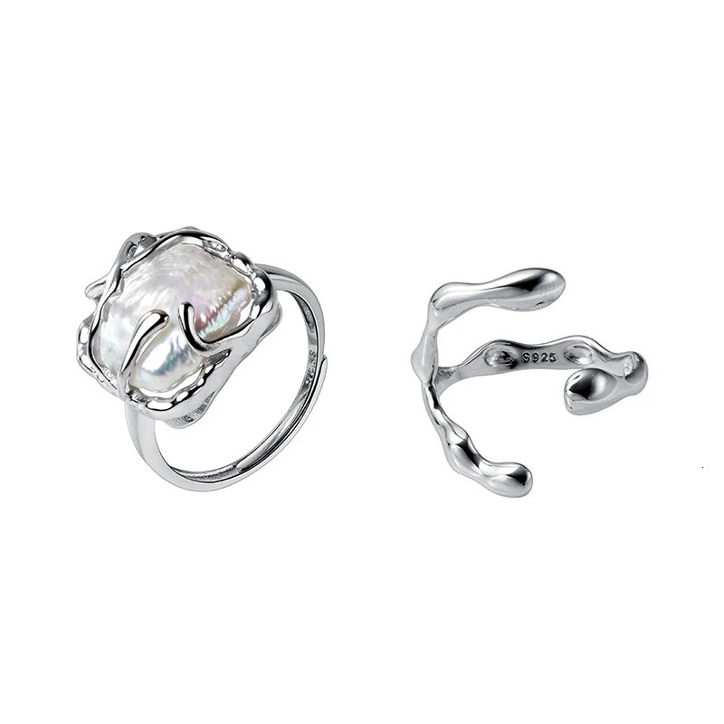 Modian Irregular Water Drop Square Ring 925 Sterling Silver Fashion Adjustable Size 6-8 Finger Rings For Women Fine Jewelry 240125