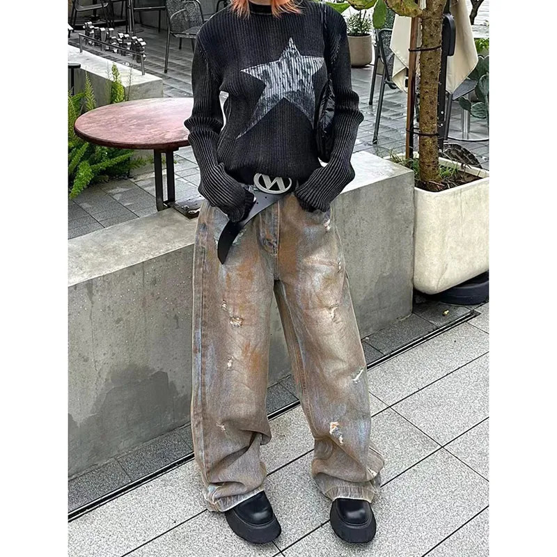Y2K Wide Leg Baggy Female Pants Harajuku Vintage High Waist Loose Jeans 2024 Spring Women's Casual Street Style Denim Trouser 240129