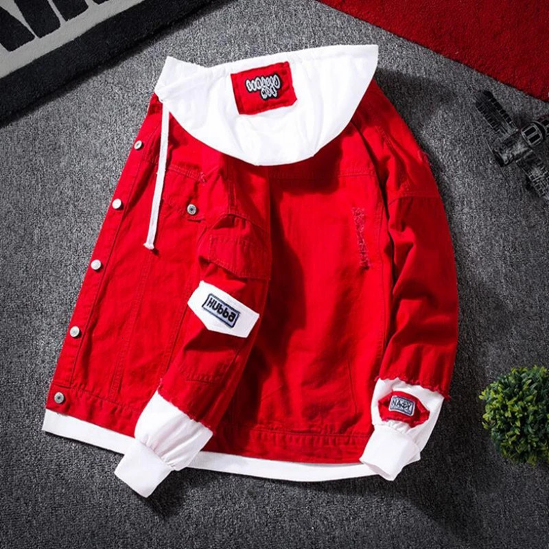 Autumn Denim Jackets for Women Hoodie Pink Fashion Streetwear Jeans Jacket Men Outwear Hooded Jean Jacket Coat Ladies Clothes 240201