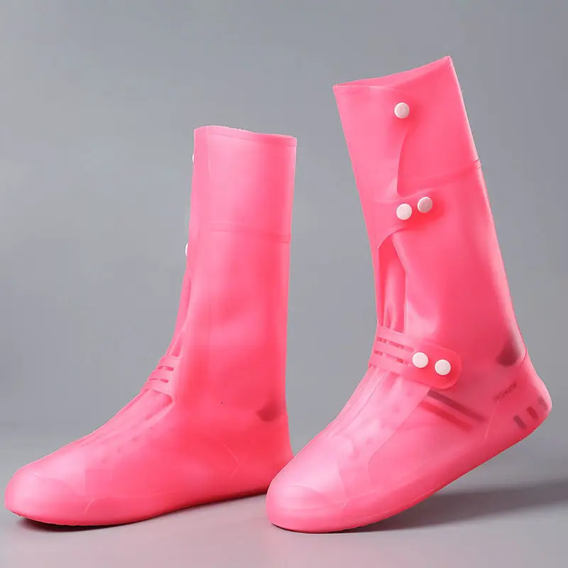 Tall visitor overshoes high tube galoshes waterproof shoes cover slip resistant rain boots protector long shoe covers 240130