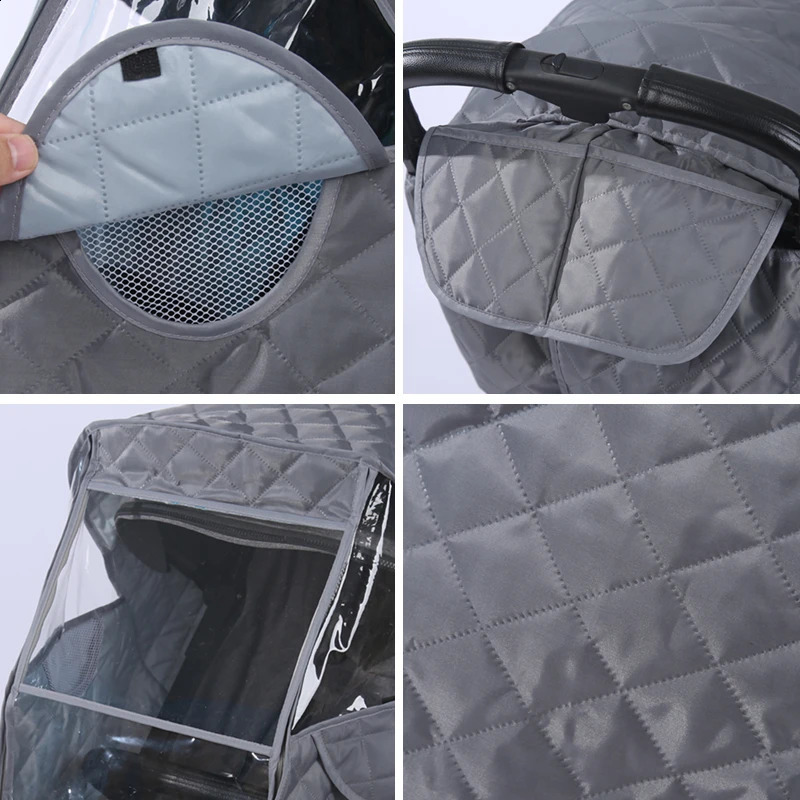 Universal Waterproof Winter Thicken RainCover Pushchairs Raincoat Full Cover Wind Dust Shield for Baby Stroller Accessories 240130
