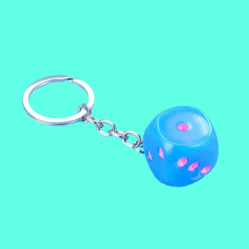 Keychains Cute Colorf Dice Key Chains Rings Resin Keychain Keyfob For Men Women Car Handbags Wallet Accessories Creative Keychains