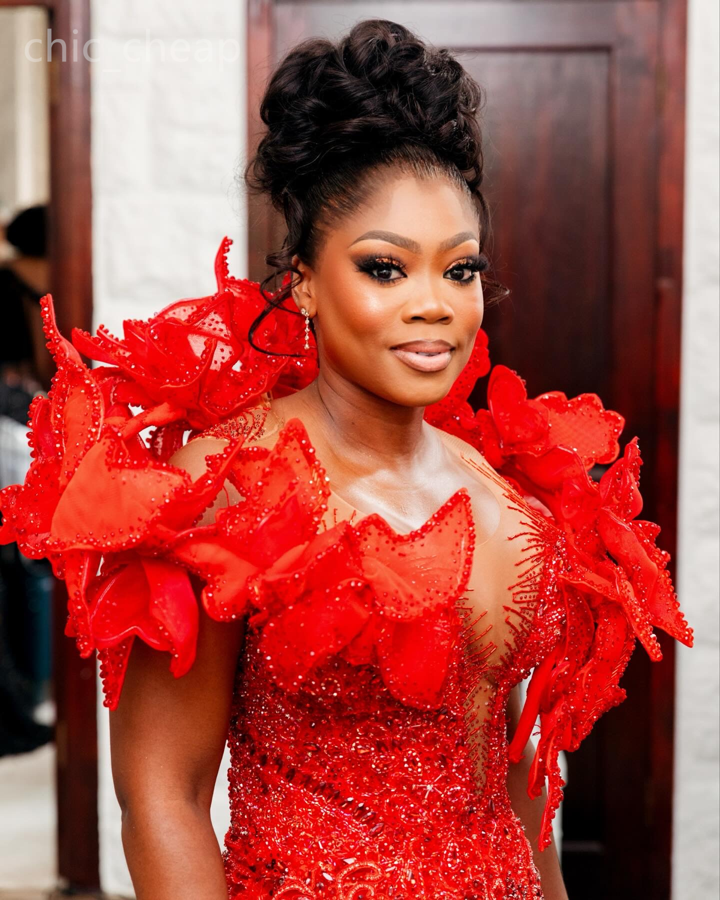 2024 Aso Ebi Red Mermaid Prom Dress Lacefull Beaded Crystals See Through Evening Formal Party Second Reception Birthday Engagement Gowns Dresses Robe 