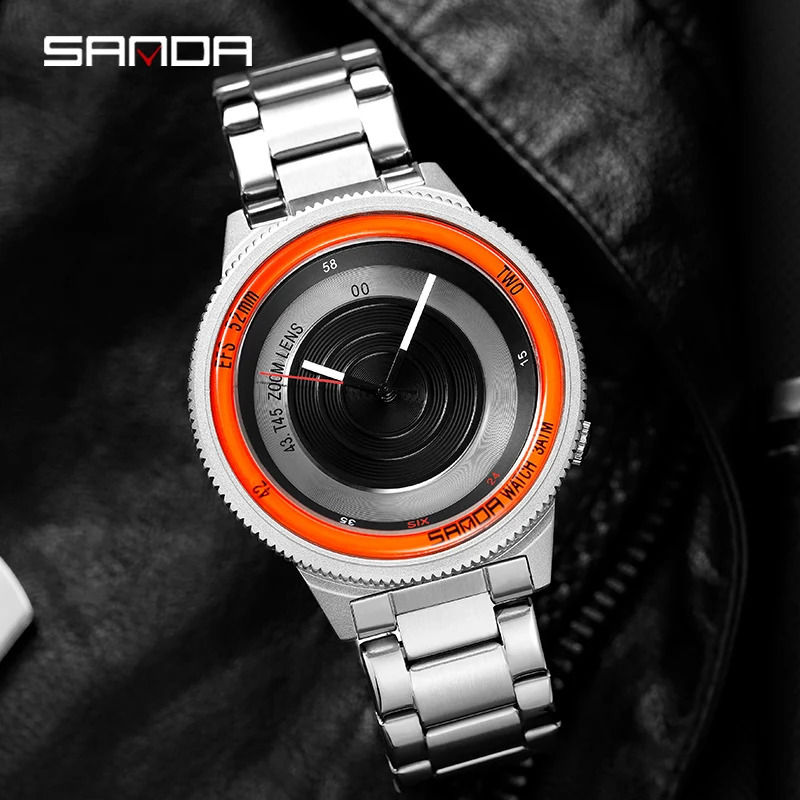 Watch Pographer Time Series Fashion Trend Men's Quartz Watch Cool Korean Version of Watch Sanda 1041 240125