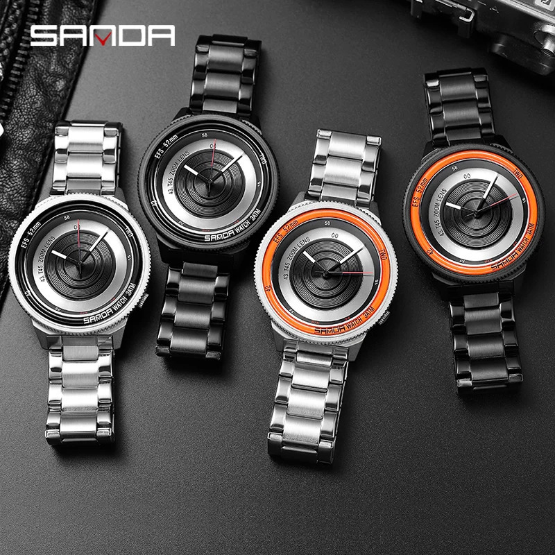 Watch Pographer Time Series Fashion Trend Men's Quartz Watch Cool Korean Version of Watch Sanda 1041 240125