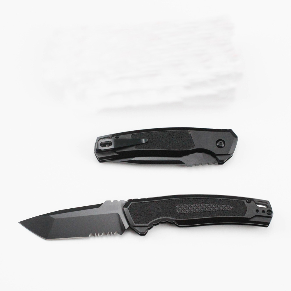 KS 7105 Launch 16 Tactical Knife CPM154 Titanium Coated Serrated Blade CNC Aviation Aluminum Handle Outdoor Camping Hiking EDC Pocket Knives with Reta