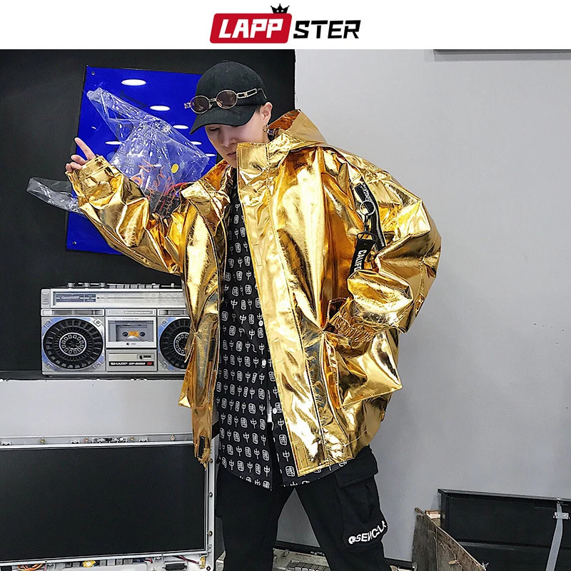 LAPPSTER Men Streetwear Reflective Bomber Jacket Mens Hip Hop PU Jacket Windbreaker Fashion INS Varsity Jacket Coats 240126