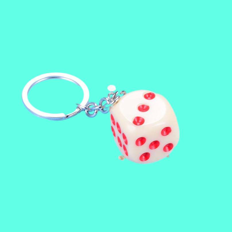 Keychains Cute Colorf Dice Key Chains Rings Resin Keychain Keyfob For Men Women Car Handbags Wallet Accessories Creative Keychains