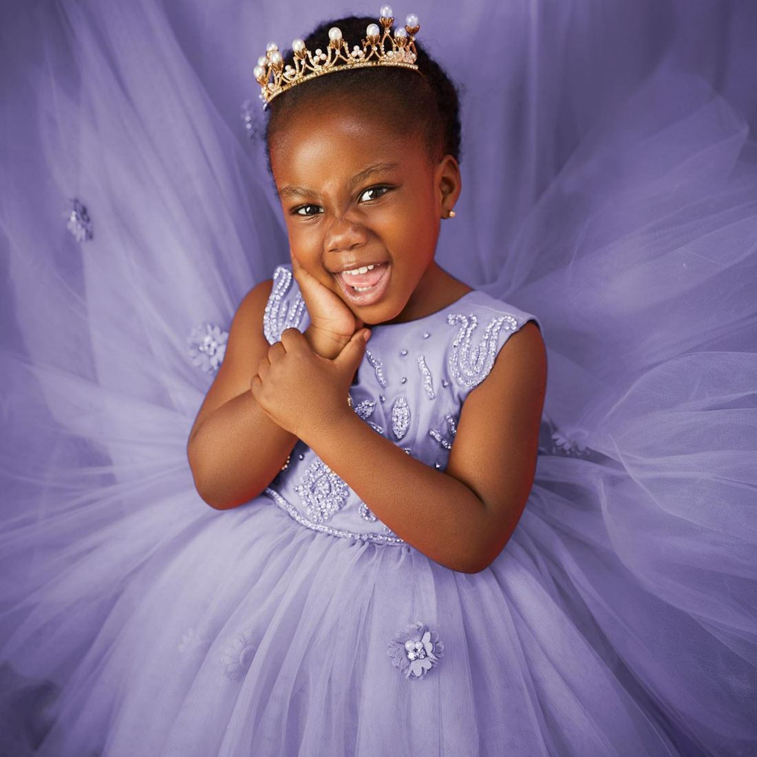 R&W Lanvender wer Girl Jewel Beaded Rehies Crystals Tiered Tulle wergirl Dresses Little Kids Birthday Party Gowns For Marriage F080