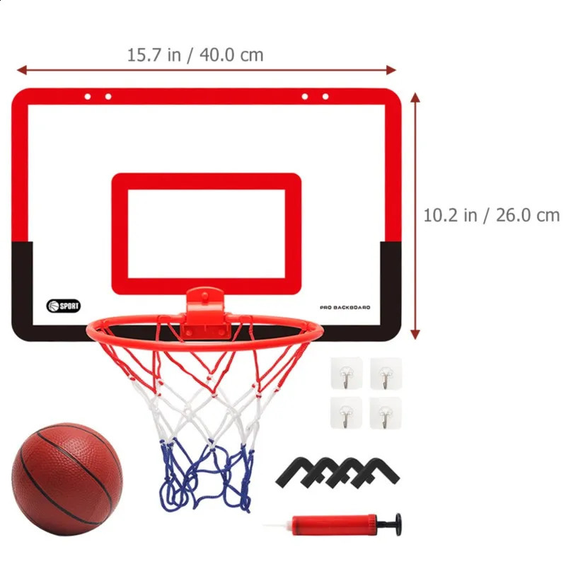 Indoor Children Safety Funny Game Kids Mini Home Exercise Basketball Hoop Set Wall Frame Stand Lifting Basket Hanging Backboard 240118