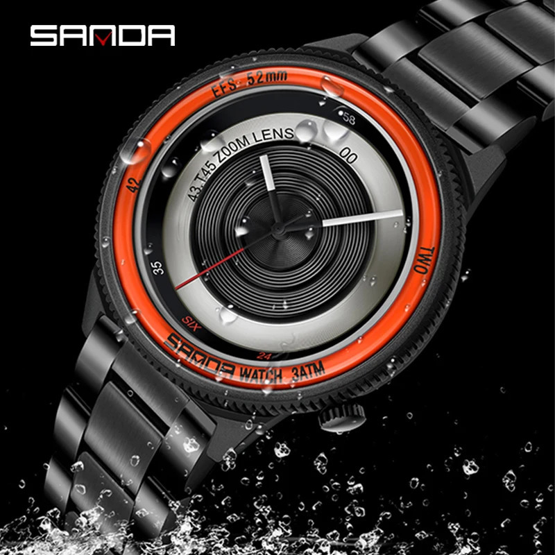 Watch Pographer Time Series Fashion Trend Men's Quartz Watch Cool Korean Version of Watch Sanda 1041 240125