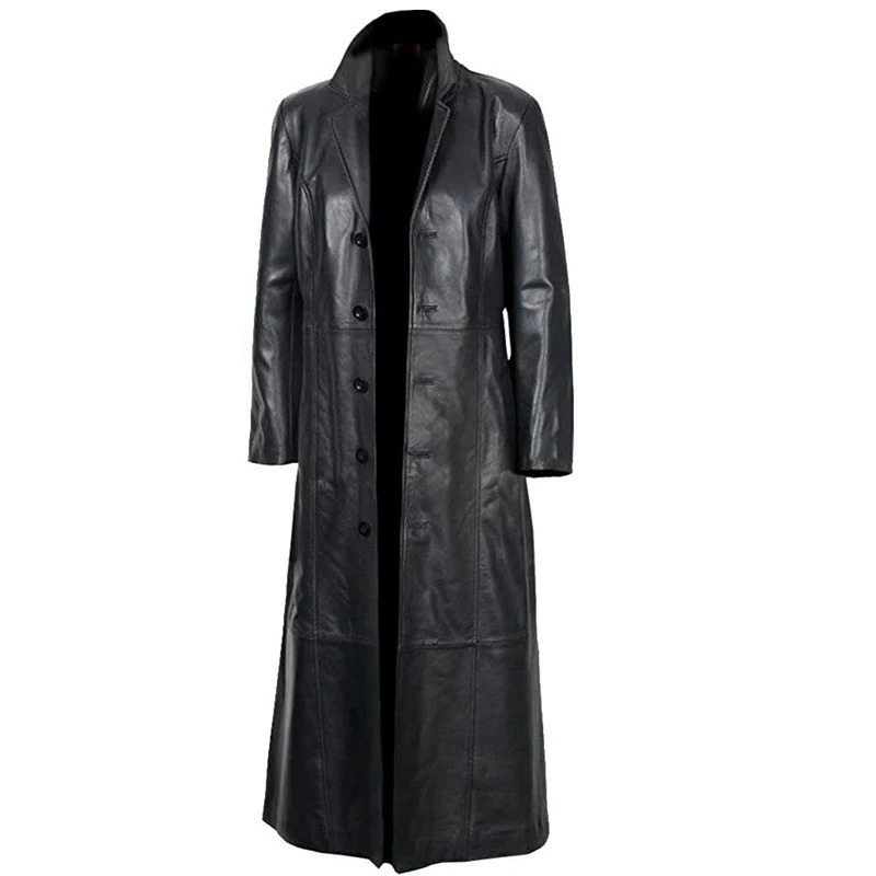 PU Leather Coat Men Jacket Spring Fall Winter Top Slim Korean Streetwear Gothic Moto Biker Punk Outwear Abrigos Mujer Invierno 240126