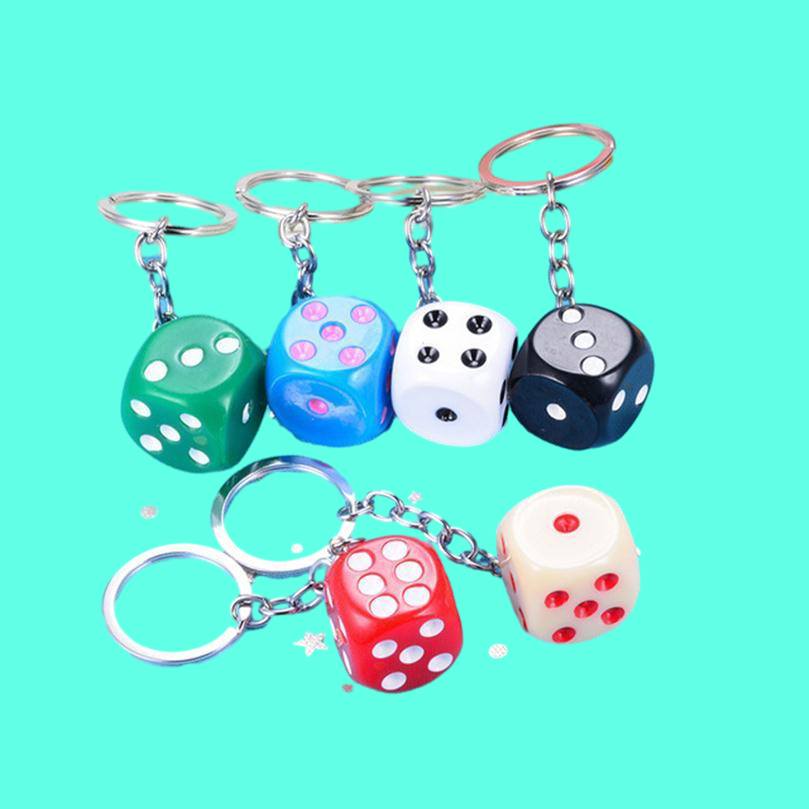 Keychains Cute Colorf Dice Key Chains Rings Resin Keychain Keyfob For Men Women Car Handbags Wallet Accessories Creative Keychains