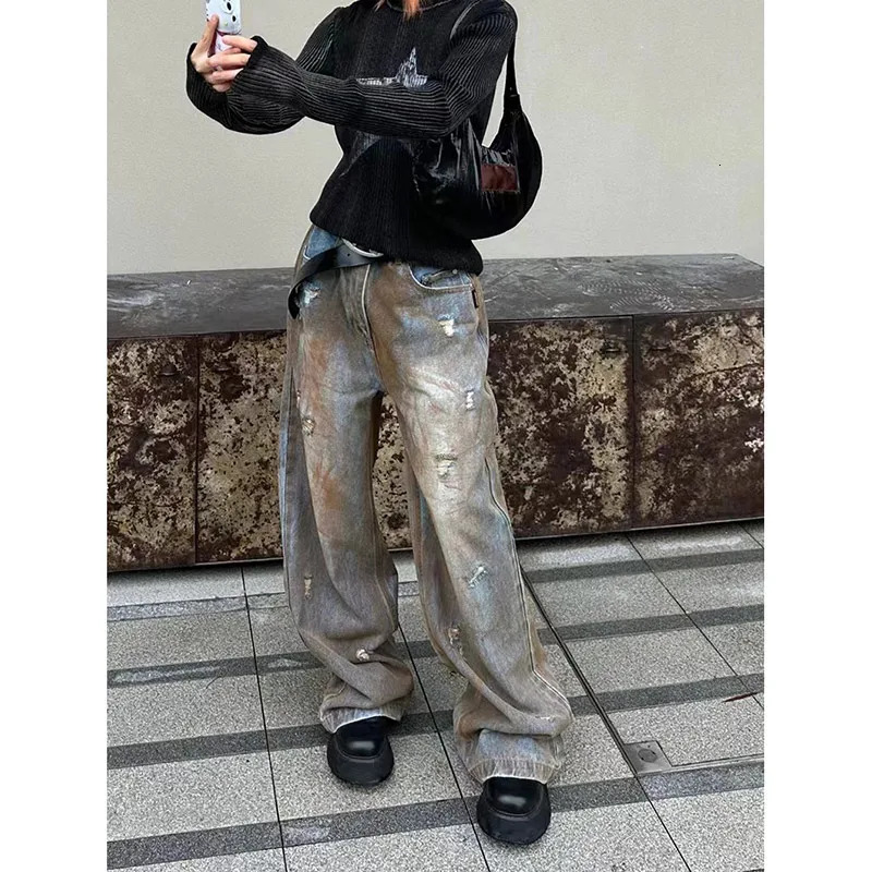 Y2K Wide Leg Baggy Female Pants Harajuku Vintage High Waist Loose Jeans 2024 Spring Women's Casual Street Style Denim Trouser 240129