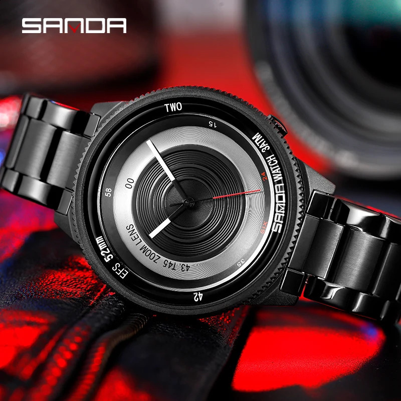 Watch Pographer Time Series Fashion Trend Men's Quartz Watch Cool Korean Version of Watch Sanda 1041 240125