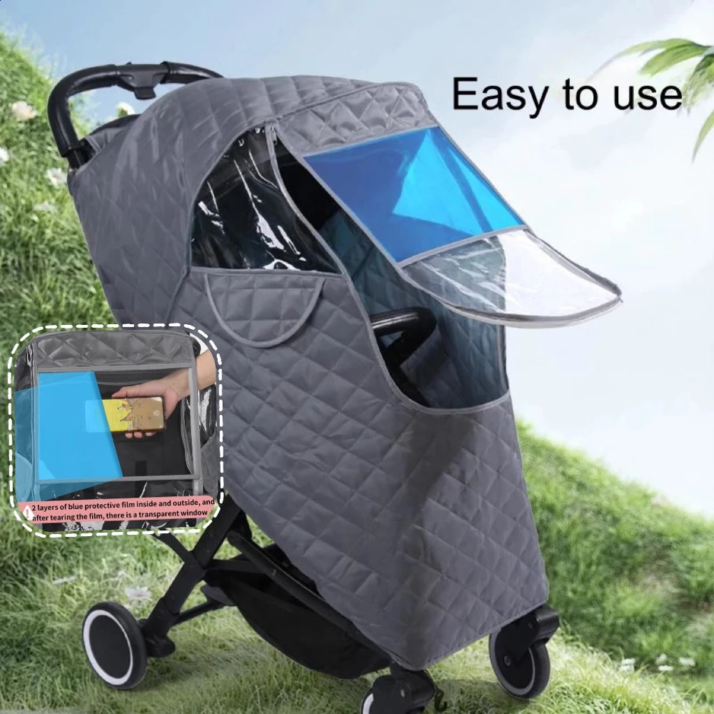 Universal Waterproof Winter Thicken RainCover Pushchairs Raincoat Full Cover Wind Dust Shield for Baby Stroller Accessories 240130