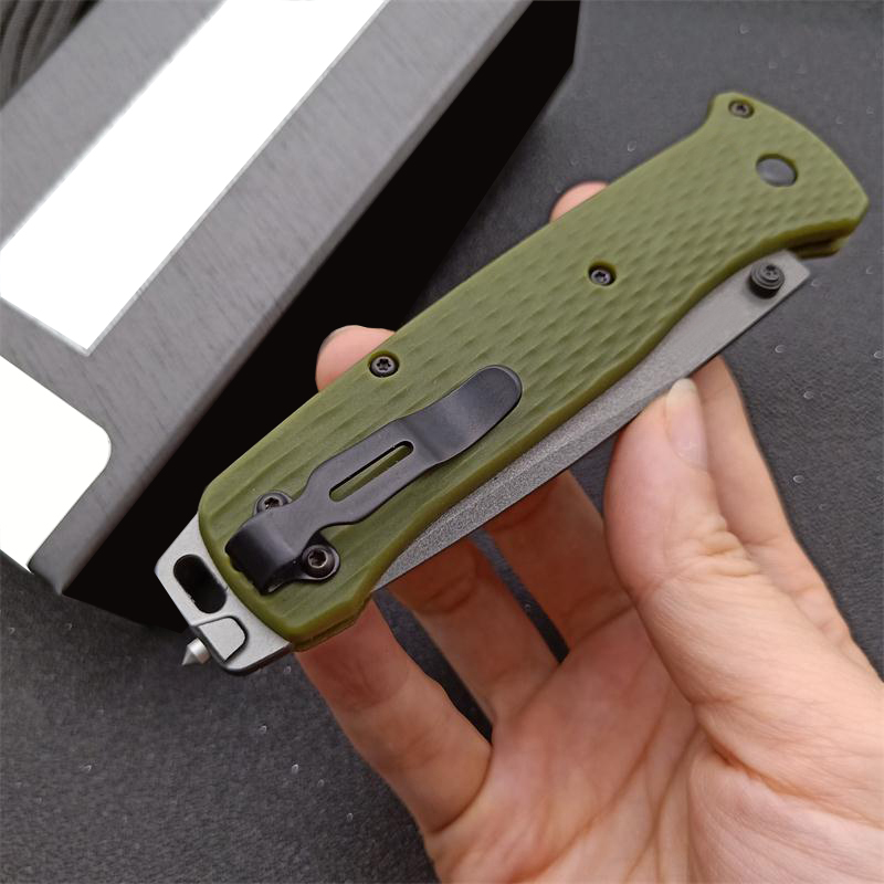 8Models 537 Bailout Folding Knife 3.38 Cpm-3V Gray Cerakote Tanto Plain Blade Grivory Fiber Handles 537Gy-1 535 Outdoor Camp Hunt Pocket Knives Tools
