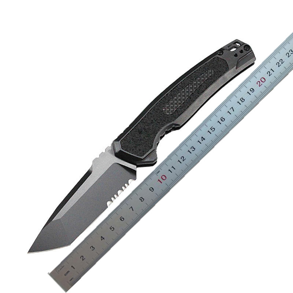 KS 7105 Launch 16 Tactical Knife CPM154 Titanium Coated Serrated Blade CNC Aviation Aluminum Handle Outdoor Camping Hiking EDC Pocket Knives with Reta