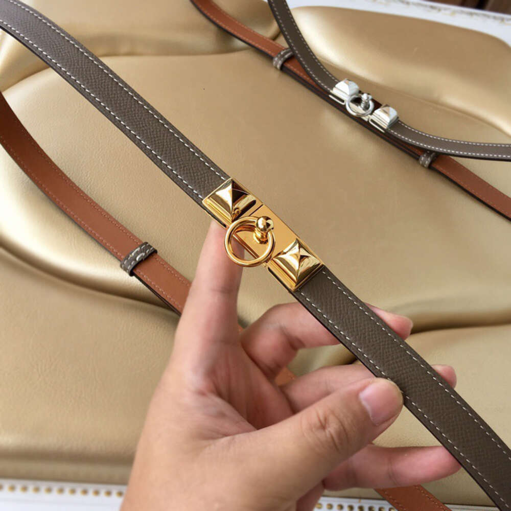 Designer Brand Belt Women Genuine Leather Thin Belt Lady Fashion Formal Dress Jeans Small Suits Slim Fit Decorative Belts Waistband Width 1.8Cm