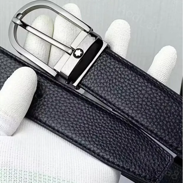 Luxury Hexagonal white star MB belts charm mens brand Black belt Montblances Adjustable needle buckle Leather Belts Designer vintage belt for Fashion man Gifts