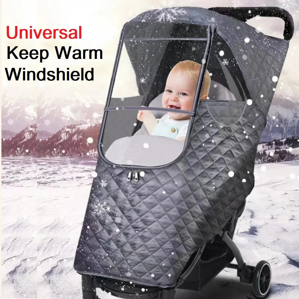Universal Waterproof Winter Thicken RainCover Pushchairs Raincoat Full Cover Wind Dust Shield for Baby Stroller Accessories 240130