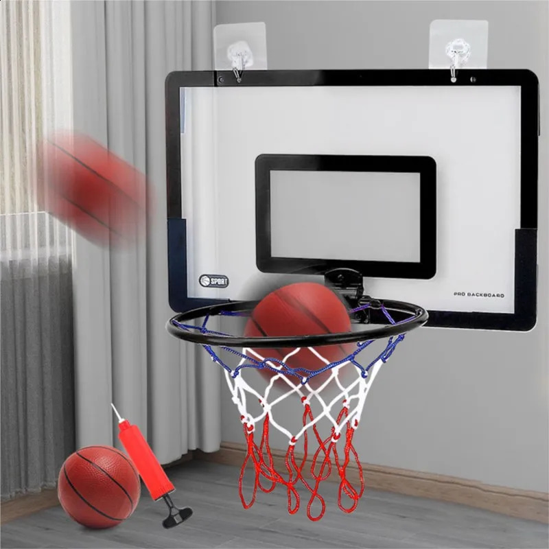 Indoor Children Safety Funny Game Kids Mini Home Exercise Basketball Hoop Set Wall Frame Stand Lifting Basket Hanging Backboard 240118
