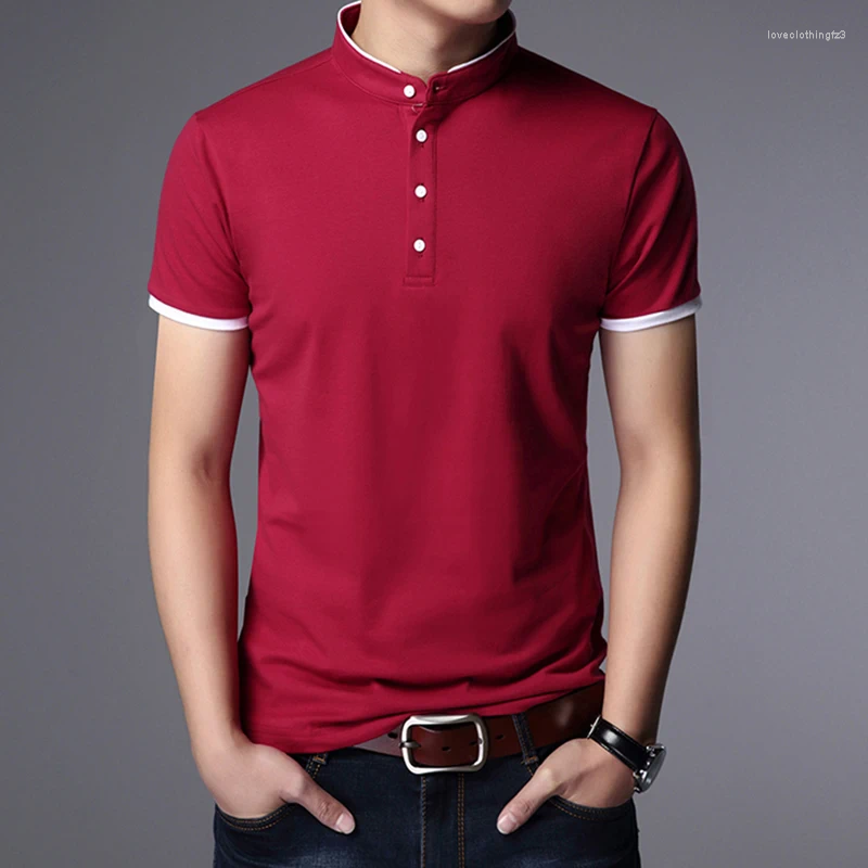 Men's Polos Business Casual Polo Short Sleeve T-Shirt Summer Comfortable And Breathable Solid Cotton Top