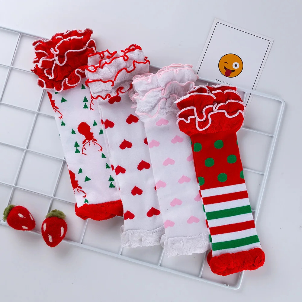 Baby Boys Girls Leg Warmers Christmas Toddler Leggings Cotton Knee Protector born Tights Infant Soft Dot Print Socks Clothes 240129